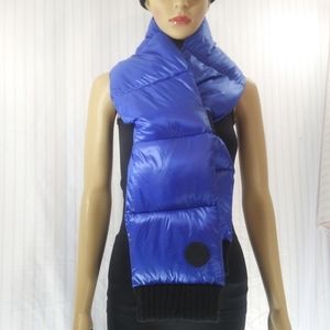 DKNY Royal Blue Puffer Scarf w/ Ribbed Knit Ends NWOT